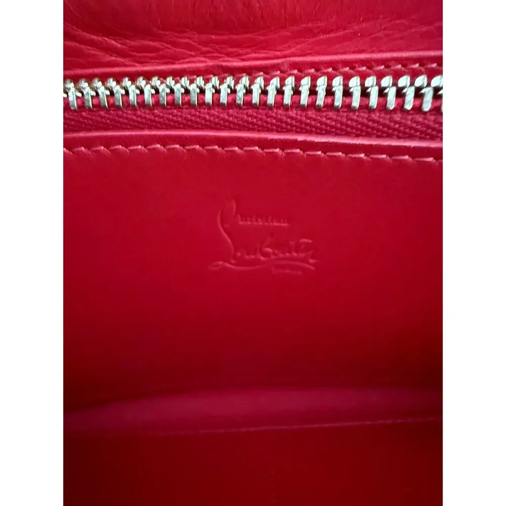 Christian Louboutin Yellow Multicolor Calfskin Panettone Spiked Zippy Wallet